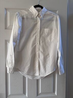 Women’s Lands End Classic White Button-Down Shirt Sz Small